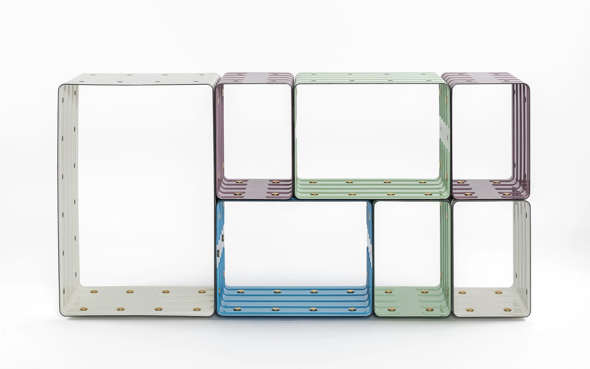 Quobus 1,2,4 multicolored - Marc Newson - bookshelf storage- Galerie kreo