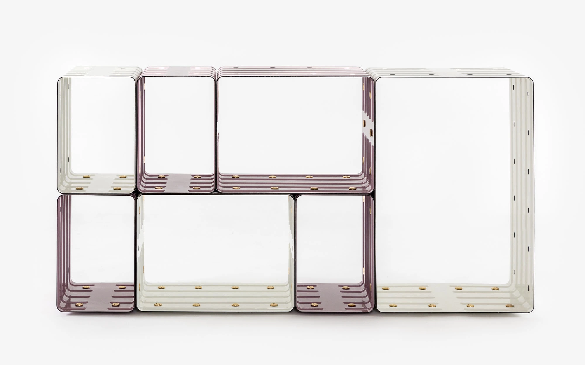 Quobus 1,2,4 two-colored - Marc Newson - bookshelf storage- Galerie kreo