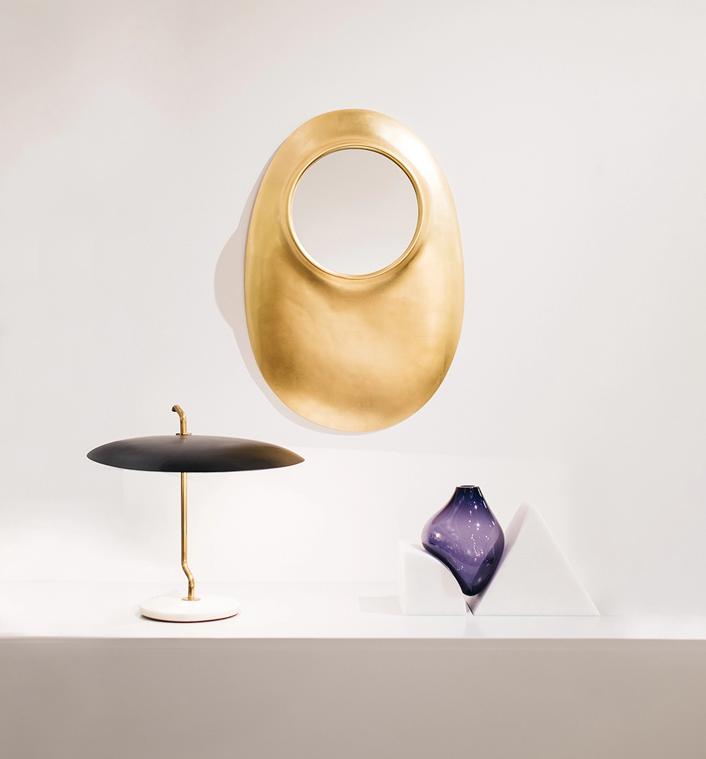 Yellow Gold Cratère Mirror - Elisabeth Garouste & Mattia Bonetti - Mirror - Galerie kreo